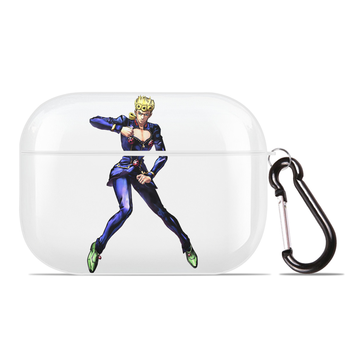 （画像用） ジョジョの奇妙な冒険 ジョルノ?ジョバァーナ JoJo's Bizarre Adventure Giorno Giovanna 【AirPods Pro用】ハードシェル保護ケース 耐衝撃・防指紋・カラビナ付き商品仕様