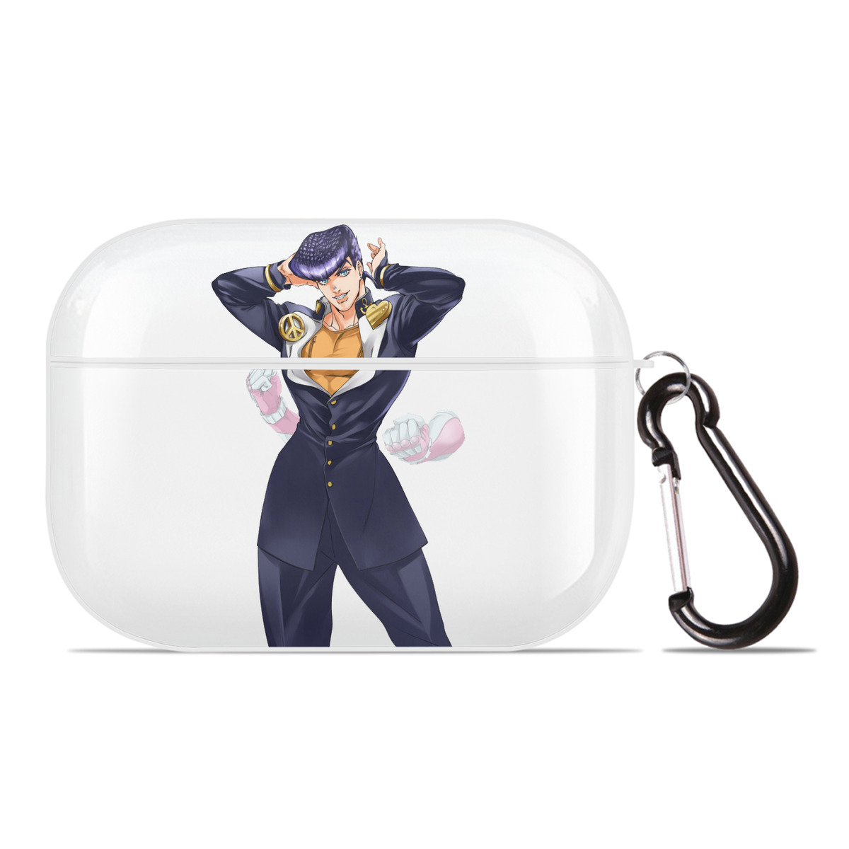 （画像用） ジョジョの奇妙な冒険 ひがしかた じょうすけ JoJo's Bizarre Adventure Higashikata Josuke 【AirPods Pro用】ハードシェル保護ケース 耐衝撃・防指紋・カラビナ付き商品仕様