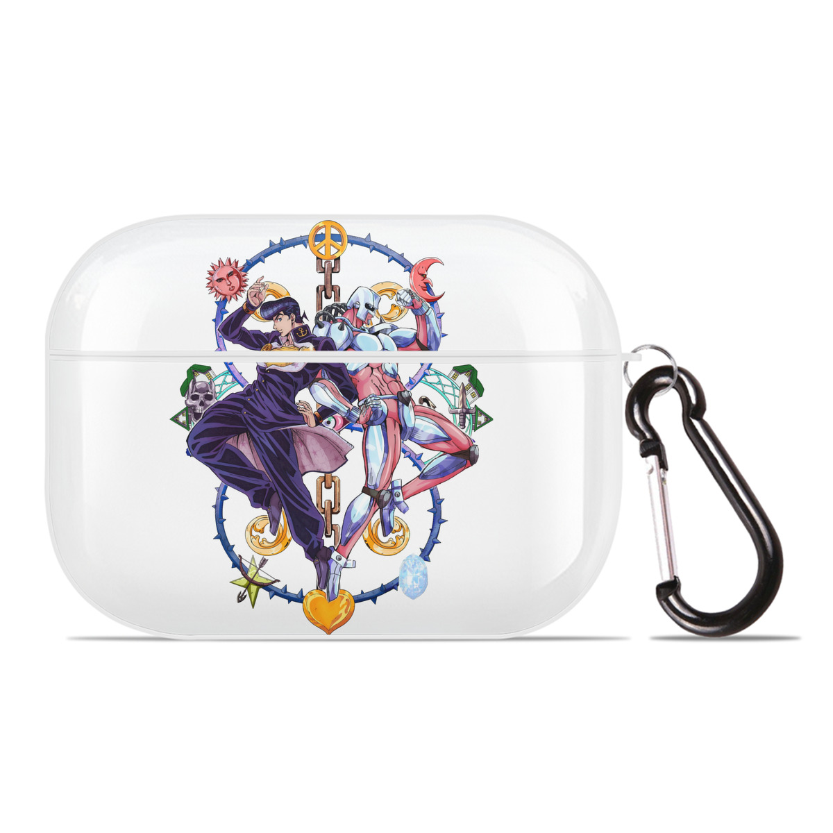 （画像用） ジョジョの奇妙な冒険 ひがしかた じょうすけ JoJo's Bizarre Adventure Higashikata Josuke 【AirPods Pro用】ハードシェル保護ケース 耐衝撃・防指紋・カラビナ付き商品仕様
