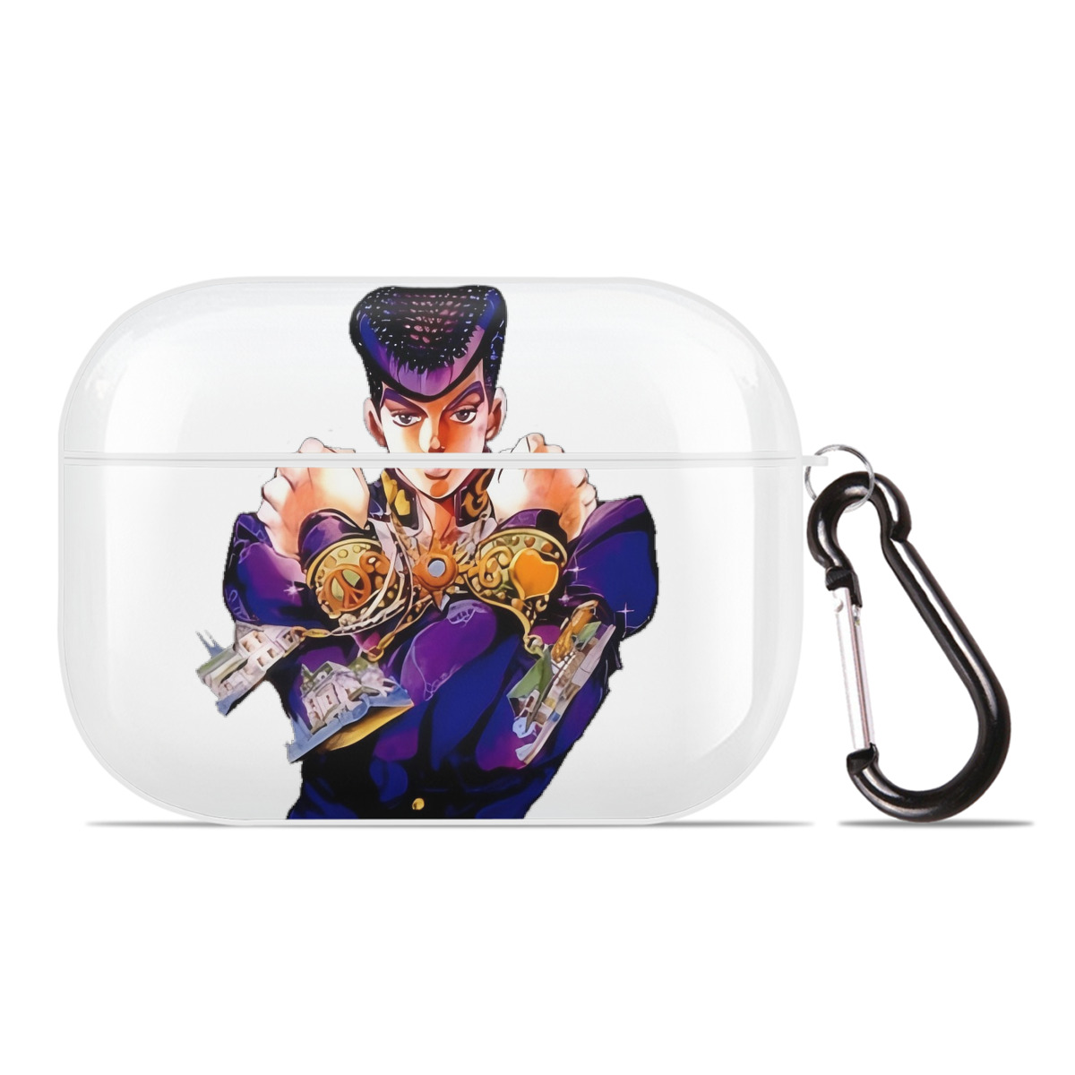 （画像用） ジョジョの奇妙な冒険 ひがしかた じょうすけ JoJo's Bizarre Adventure Higashikata Josuke 【AirPods Pro用】ハードシェル保護ケース 耐衝撃・防指紋・カラビナ付き商品仕様