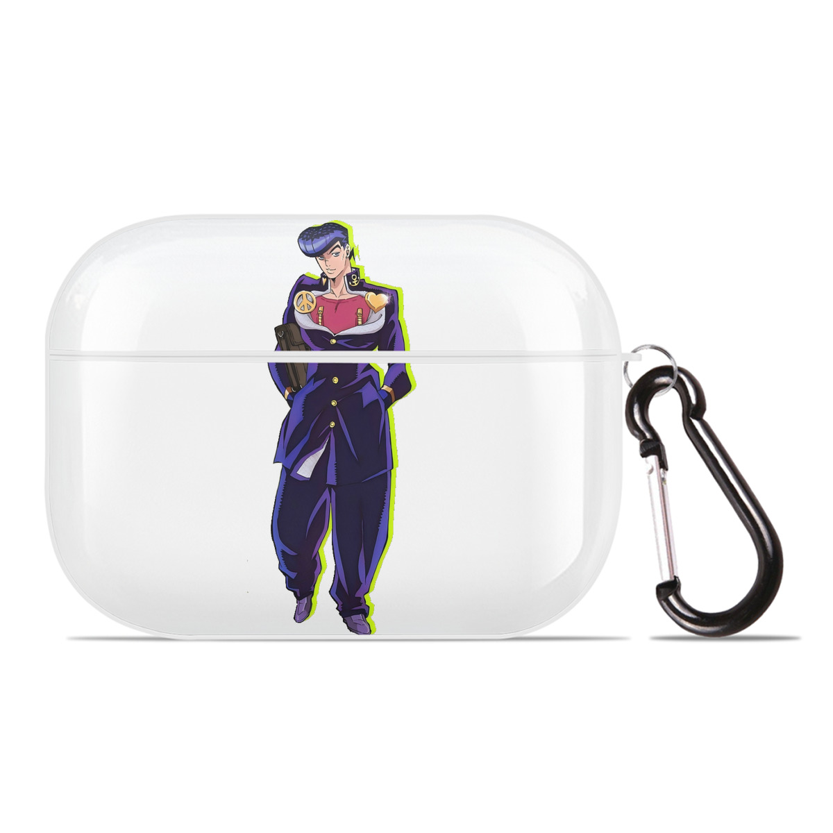 （画像用） ジョジョの奇妙な冒険 ひがしかた じょうすけ JoJo's Bizarre Adventure Higashikata Josuke 【AirPods Pro用】ハードシェル保護ケース 耐衝撃・防指紋・カラビナ付き商品仕様