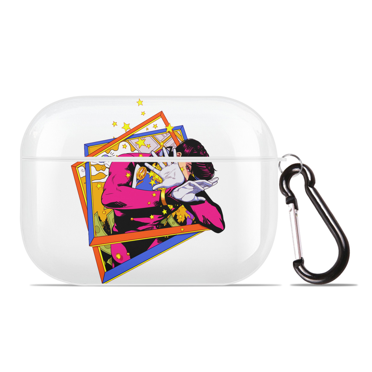 （画像用） ジョジョの奇妙な冒険 ひがしかた じょうすけ JoJo's Bizarre Adventure Higashikata Josuke 【AirPods Pro用】ハードシェル保護ケース 耐衝撃・防指紋・カラビナ付き商品仕様