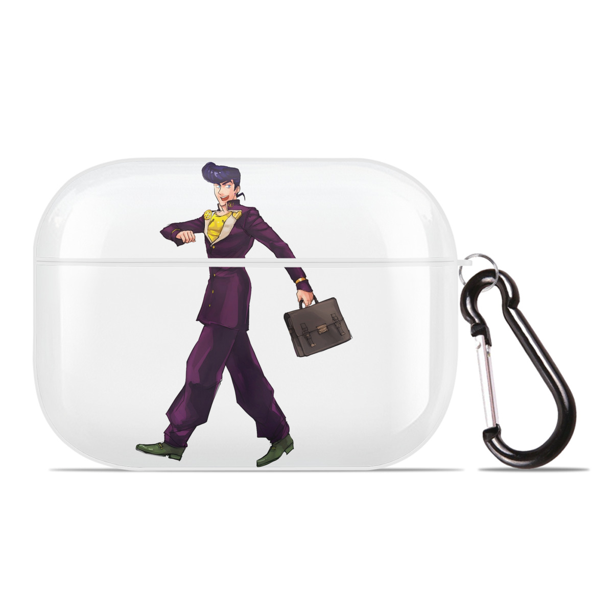 （画像用） ジョジョの奇妙な冒険 ひがしかた じょうすけ JoJo's Bizarre Adventure Higashikata Josuke 【AirPods Pro用】ハードシェル保護ケース 耐衝撃・防指紋・カラビナ付き商品仕様