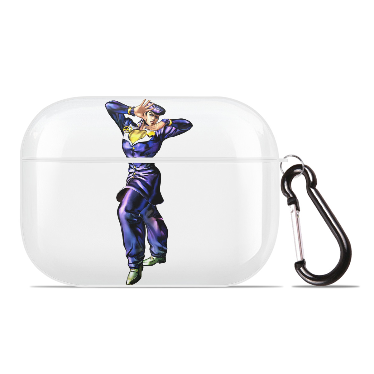 （画像用） ジョジョの奇妙な冒険 ひがしかた じょうすけ JoJo's Bizarre Adventure Higashikata Josuke 【AirPods Pro用】ハードシェル保護ケース 耐衝撃・防指紋・カラビナ付き商品仕様