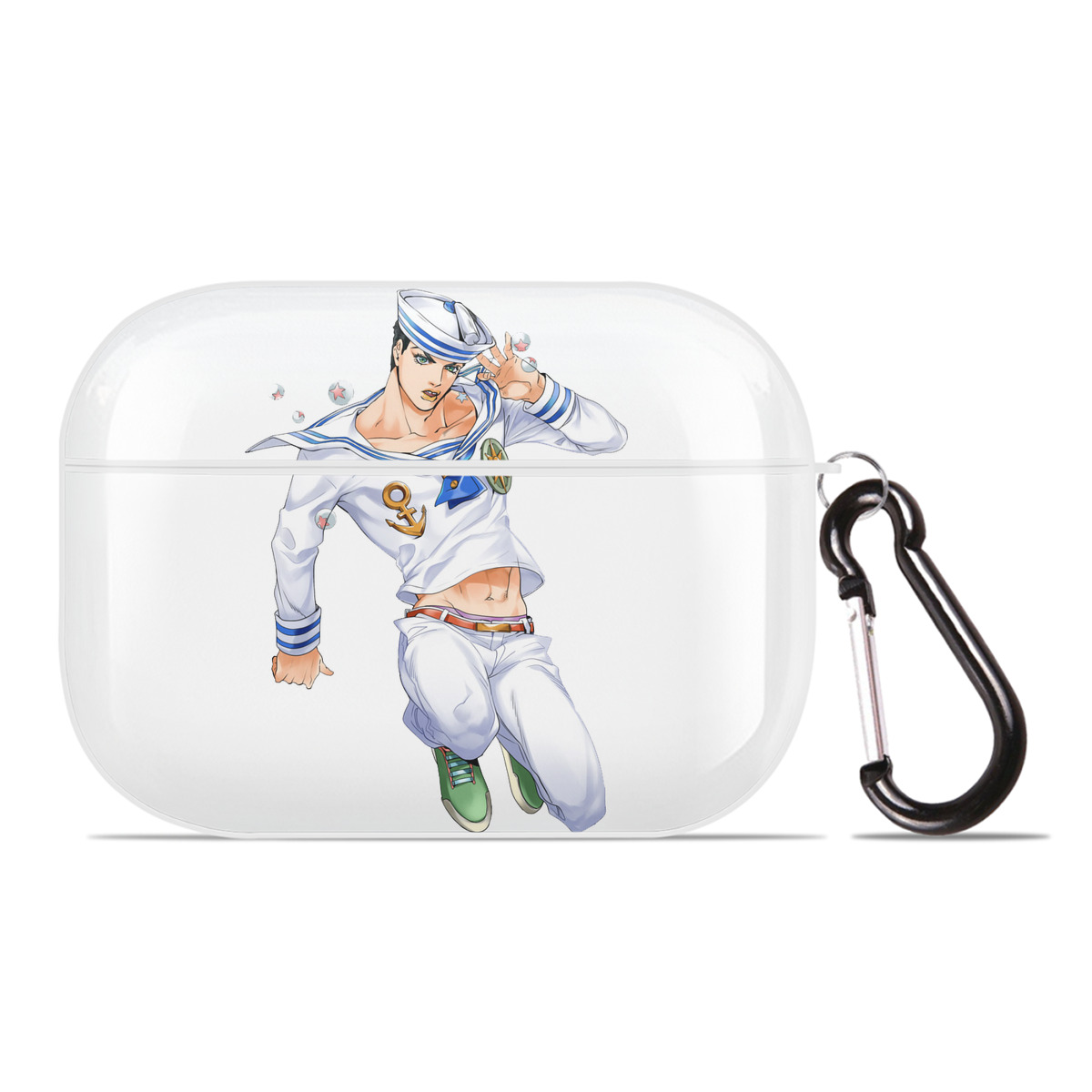 （画像用） ジョジョの奇妙な冒険 東方定助 JoJo's Bizarre Adventure Higashikata Josuke 【AirPods Pro用】ハードシェル保護ケース 耐衝撃・防指紋・カラビナ付き商品仕様