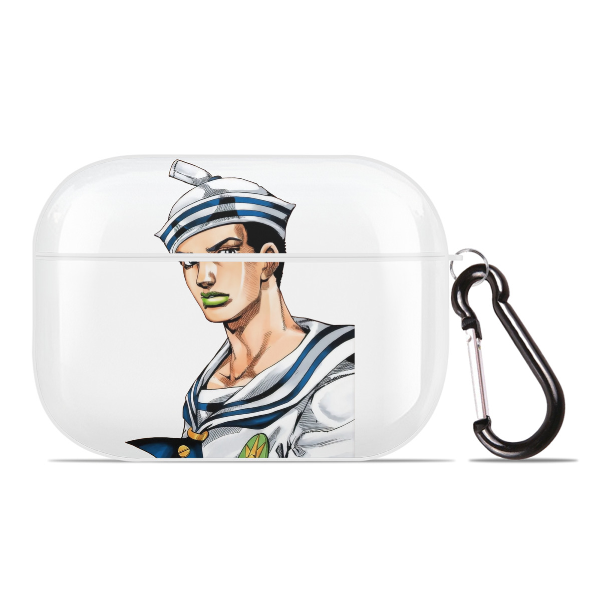 （画像用） ジョジョの奇妙な冒険 東方定助 JoJo's Bizarre Adventure Higashikata Josuke 【AirPods Pro用】ハードシェル保護ケース 耐衝撃・防指紋・カラビナ付き商品仕様