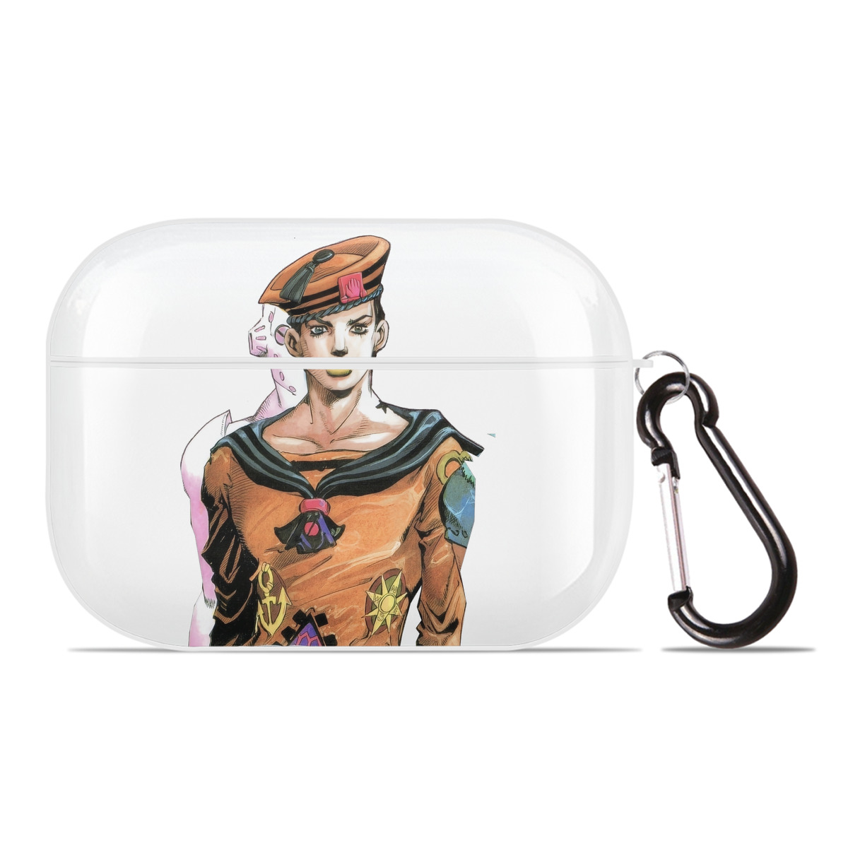 （画像用） ジョジョの奇妙な冒険 東方定助 JoJo's Bizarre Adventure Higashikata Josuke 【AirPods Pro用】ハードシェル保護ケース 耐衝撃・防指紋・カラビナ付き商品仕様