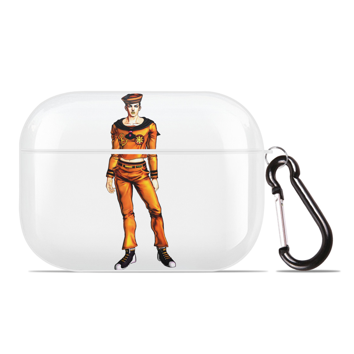 （画像用） ジョジョの奇妙な冒険 東方定助 JoJo's Bizarre Adventure Higashikata Josuke 【AirPods Pro用】ハードシェル保護ケース 耐衝撃・防指紋・カラビナ付き商品仕様