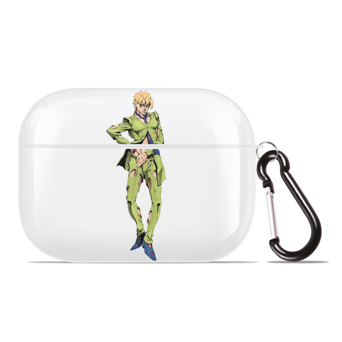 （画像用） ジョジョの奇妙な冒険 パンナコッタ?フー JoJo's Bizarre Adventure Pannacotta Fugo 【AirPods Pro用】ハードシェル保護ケース 耐衝撃・防指紋・カラビナ付き商品仕様