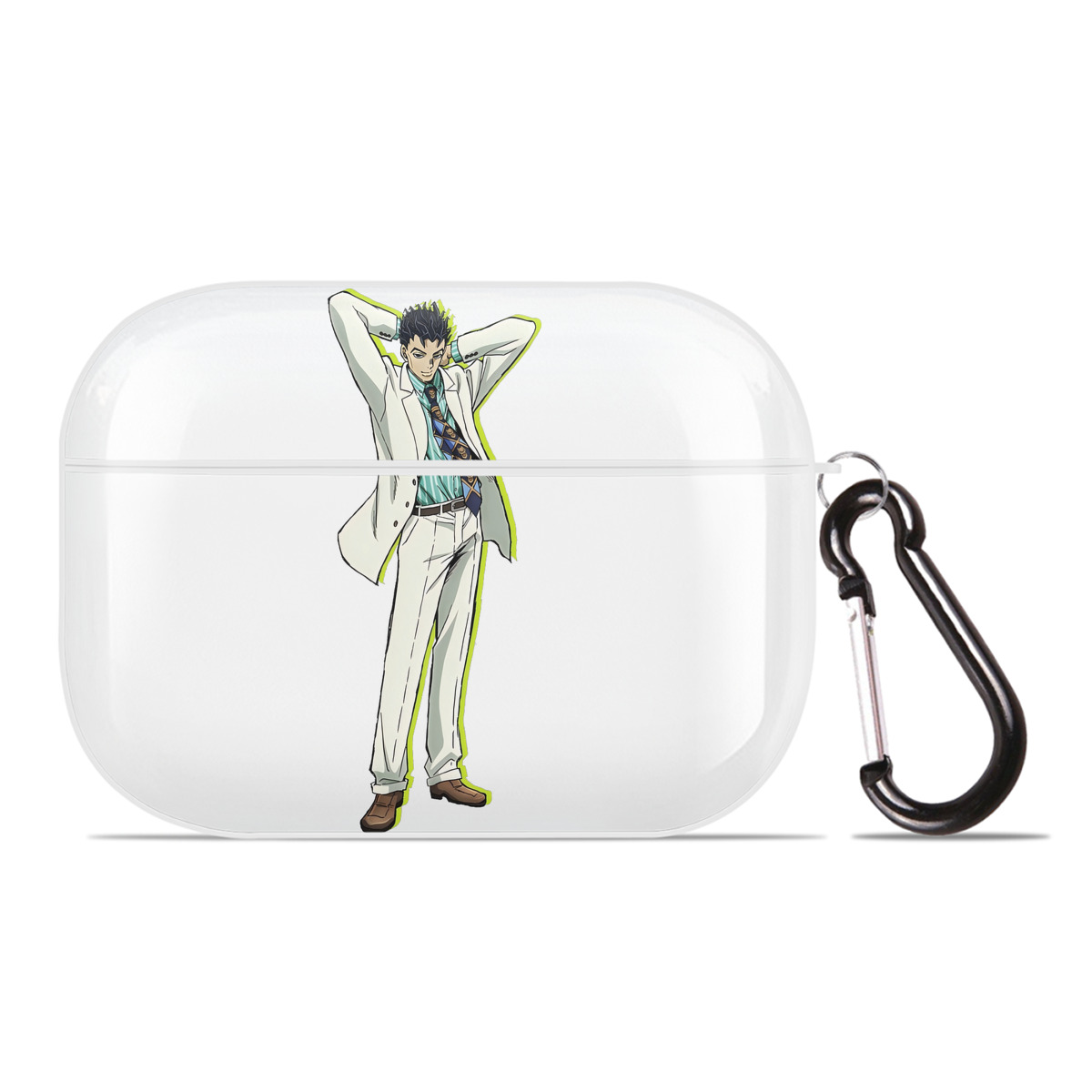 （画像用） ジョジョの奇妙な冒険 きら よしかげ JoJo's Bizarre Adventure Kira Yoshikage 【AirPods Pro用】ハードシェル保護ケース 耐衝撃・防指紋・カラビナ付き商品仕様