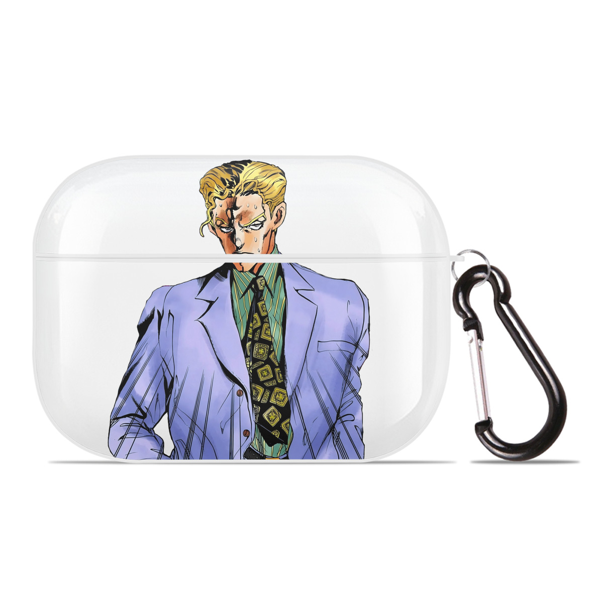 （画像用） ジョジョの奇妙な冒険 きら よしかげ JoJo's Bizarre Adventure Kira Yoshikage 【AirPods Pro用】ハードシェル保護ケース 耐衝撃・防指紋・カラビナ付き商品仕様