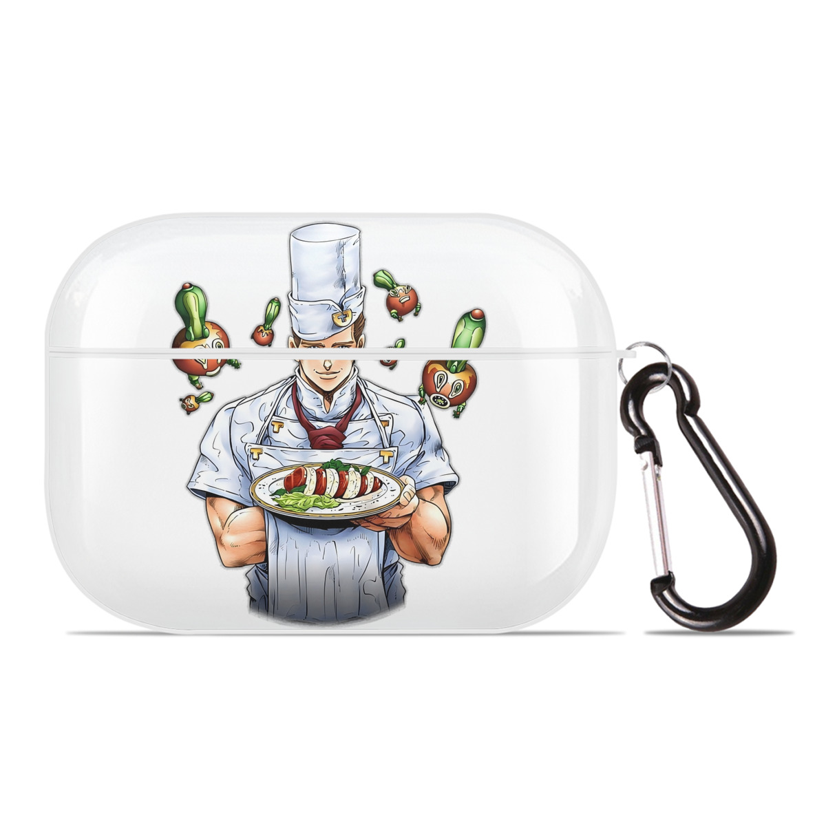 （画像用） ジョジョの奇妙な冒険 Tonio Trussardi JoJo's Bizarre Adventure トニオ?トラッサルディ 【AirPods Pro用】ハードシェル保護ケース 耐衝撃・防指紋・カラビナ付き商品仕様