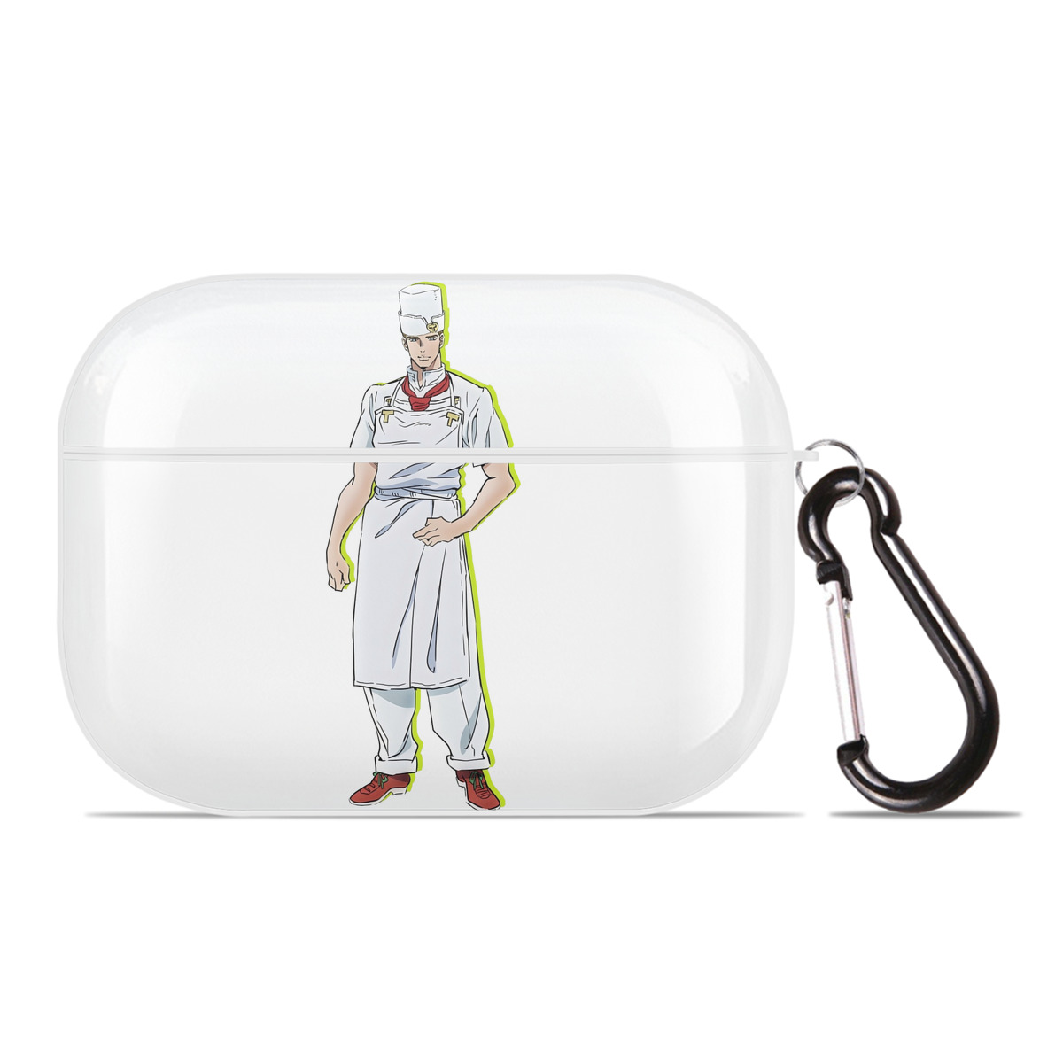 （画像用） ジョジョの奇妙な冒険 Tonio Trussardi JoJo's Bizarre Adventure トニオ?トラッサルディ 【AirPods Pro用】ハードシェル保護ケース 耐衝撃・防指紋・カラビナ付き商品仕様