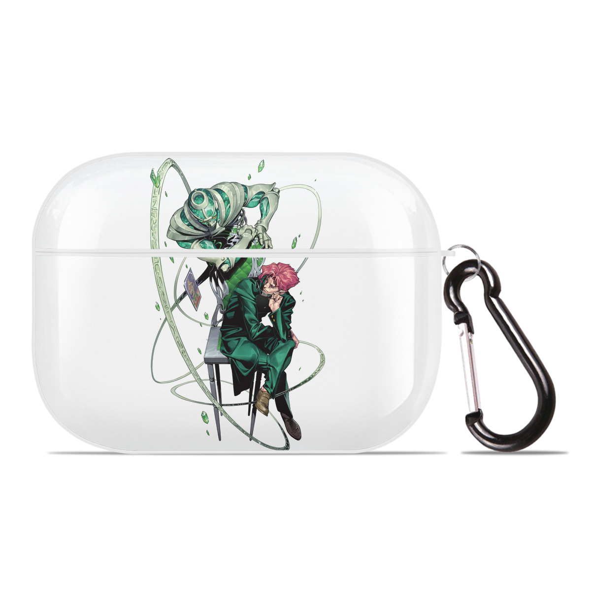 （画像用） ジョジョの奇妙な冒険 花京院 典明（かきょういん のりあき） JoJo's Bizarre Adventure Kakyoin Noriaki 【AirPods Pro用】ハードシェル保護ケース 耐衝撃・防指紋・カラビナ付き商品仕様