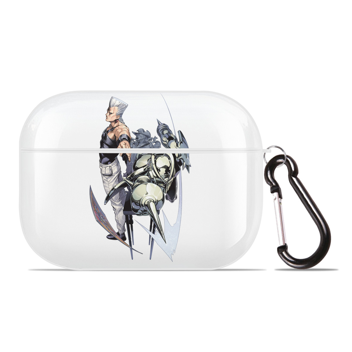 （画像用） ジョジョの奇妙な冒険 ジャン＝ピエール?ポルナレフ JoJo's Bizarre Adventure Jan Pierre Polnareff 【AirPods Pro用】ハードシェル保護ケース 耐衝撃・防指紋・カラビナ付き商品仕様