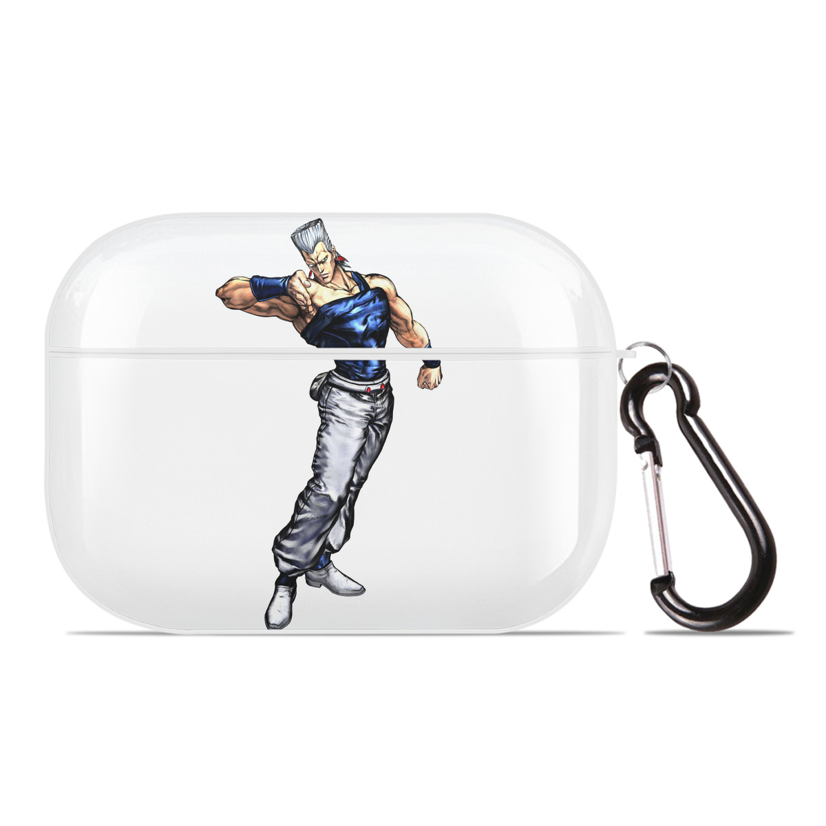 （画像用） ジョジョの奇妙な冒険 ジャン＝ピエール?ポルナレフ JoJo's Bizarre Adventure Jan Pierre Polnareff 【AirPods Pro用】ハードシェル保護ケース 耐衝撃・防指紋・カラビナ付き商品仕様
