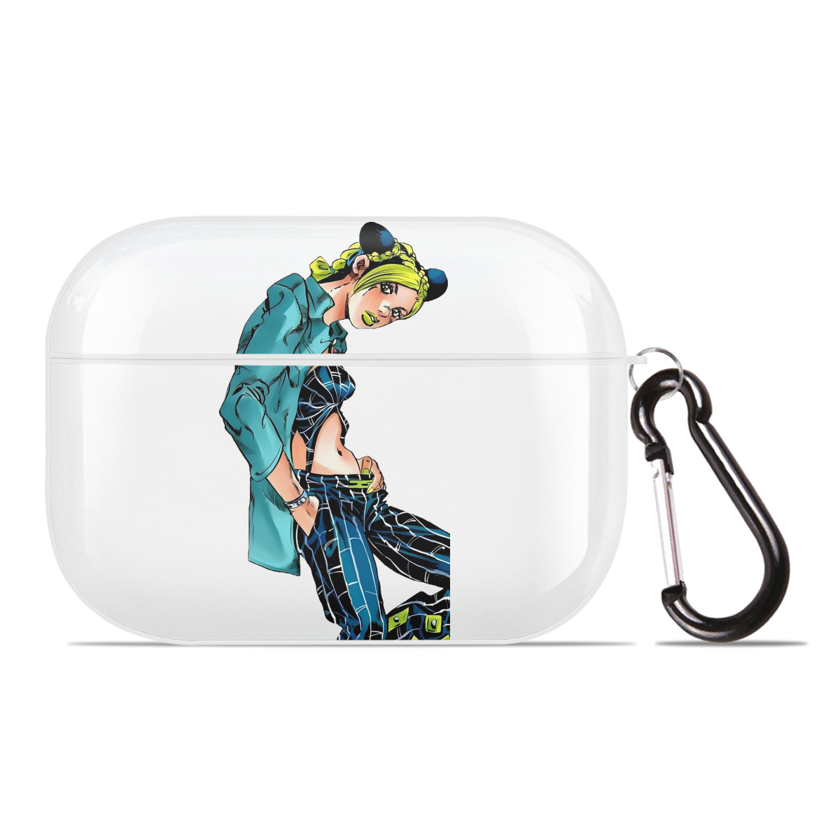 （画像用） "ジョジョの奇妙な冒険 くうじょう ジョリーン JoJo's Bizarre Adventure Jolyne Cujoh " 【AirPods Pro用】ハードシェル保護ケース 耐衝撃・防指紋・カラビナ付き商品仕様