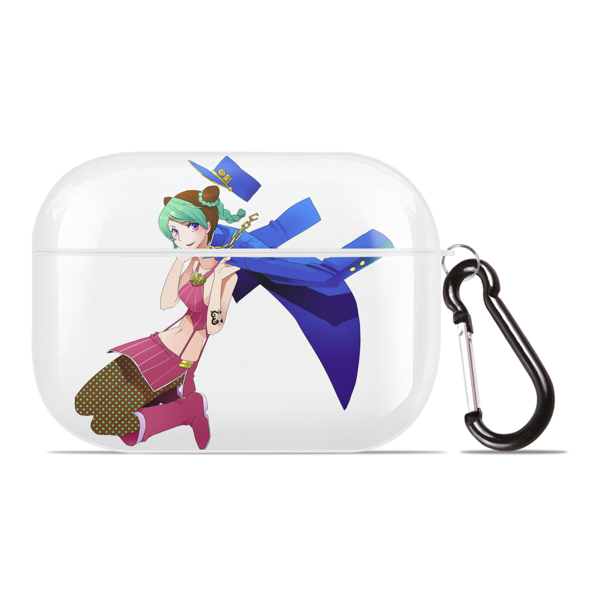 （画像用） "ジョジョの奇妙な冒険 くうじょう ジョリーン JoJo's Bizarre Adventure Jolyne Cujoh " 【AirPods Pro用】ハードシェル保護ケース 耐衝撃・防指紋・カラビナ付き商品仕様
