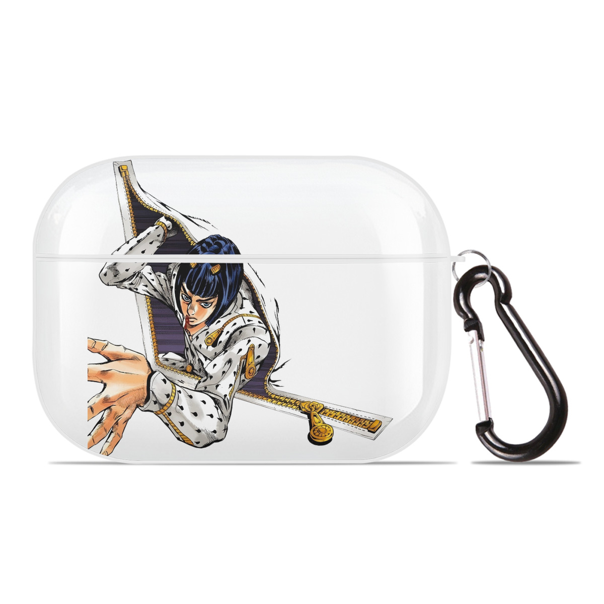 （画像用） ジョジョの奇妙な冒険 ブローノ?ブチャラティ JoJo's Bizarre Adventure Bruno Bucciarati 【AirPods Pro用】ハードシェル保護ケース 耐衝撃・防指紋・カラビナ付き商品仕様