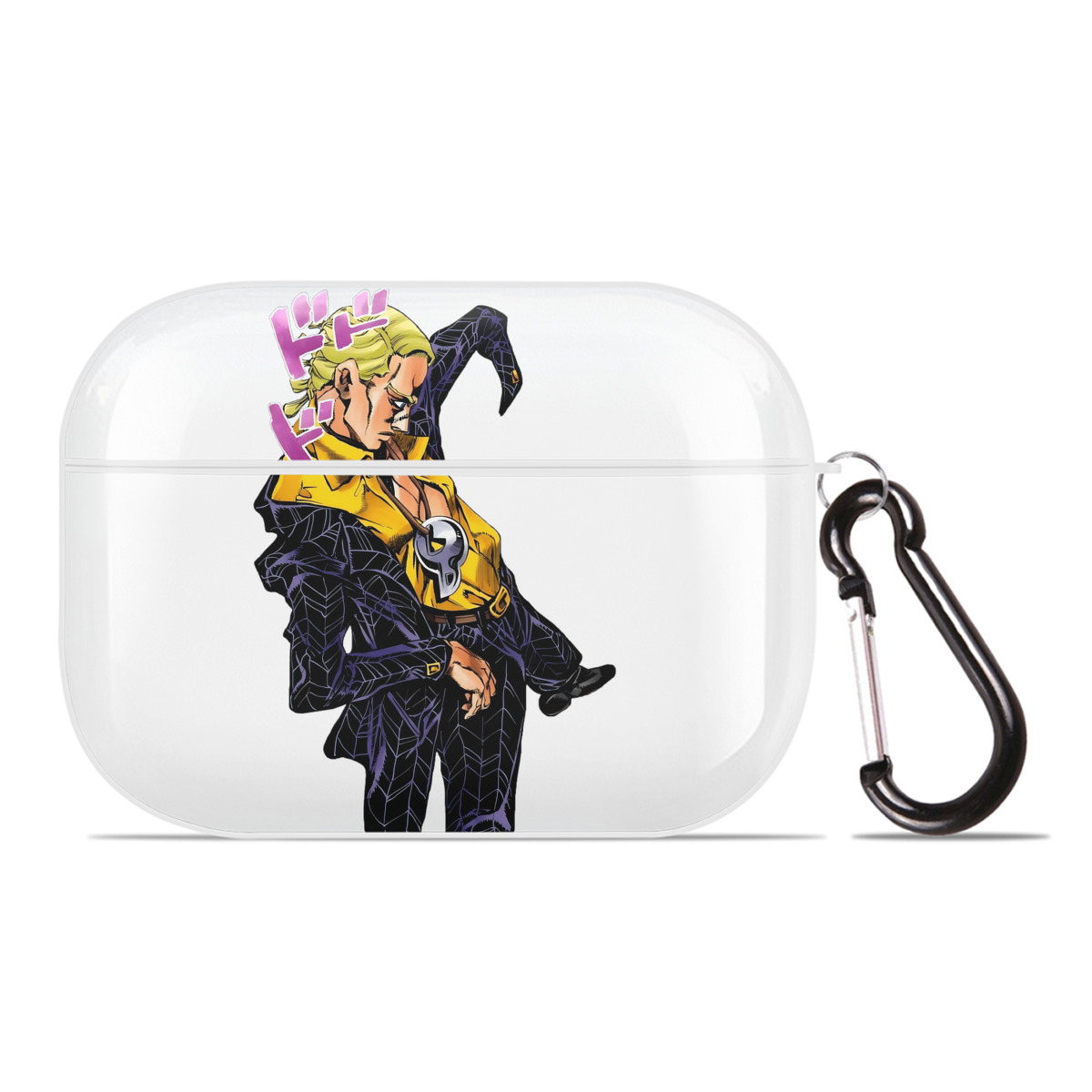 （画像用） ジョジョの奇妙な冒険 プロシュート JoJo's Bizarre Adventure Prosciutto 【AirPods Pro用】ハードシェル保護ケース 耐衝撃・防指紋・カラビナ付き商品仕様
