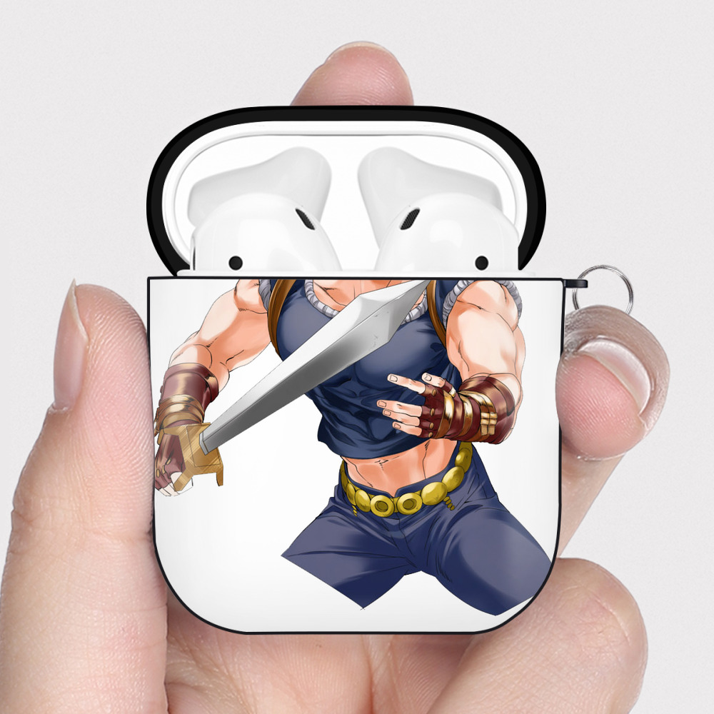 （画像用） ジョジョの奇妙な冒険 /ジョナサン?ジョースター JoJo's Bizarre Adventure Jonathan Joestar AirPods 第2世代保護ケース ハードシェル ブラック 耐衝撃・防指紋・カラビナ付き