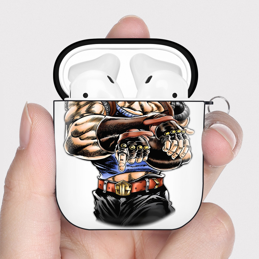（画像用） ジョジョの奇妙な冒険 /ジョナサン?ジョースター JoJo's Bizarre Adventure Jonathan Joestar AirPods 第2世代保護ケース ハードシェル ブラック 耐衝撃・防指紋・カラビナ付き