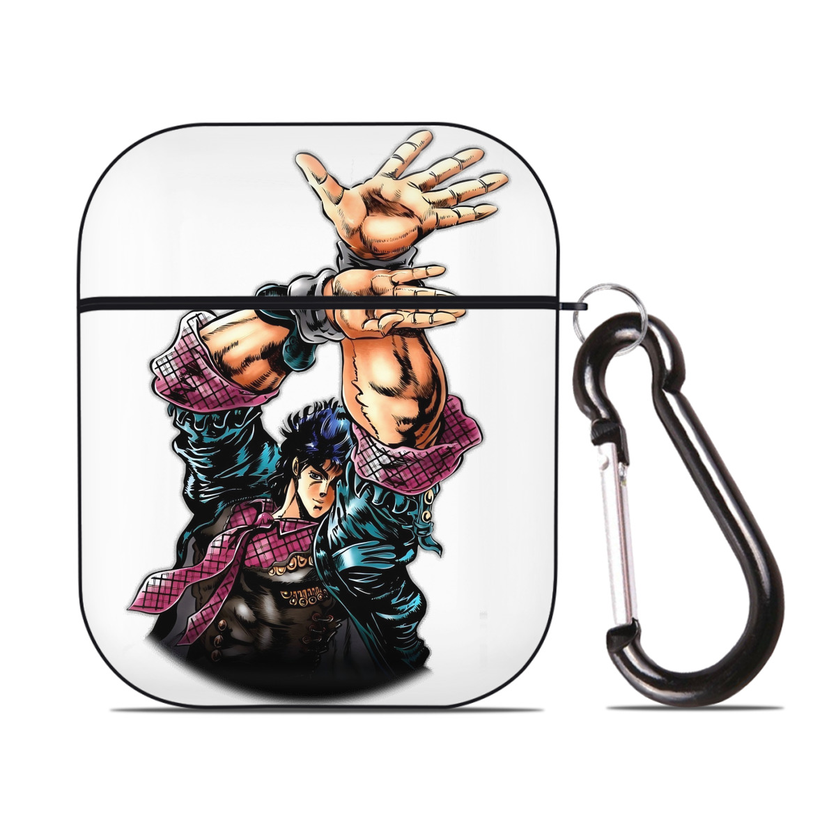 （画像用） ジョジョの奇妙な冒険 /ジョナサン?ジョースター JoJo's Bizarre Adventure Jonathan Joestar AirPods 第2世代保護ケース ハードシェル ブラック 耐衝撃・防指紋・カラビナ付き