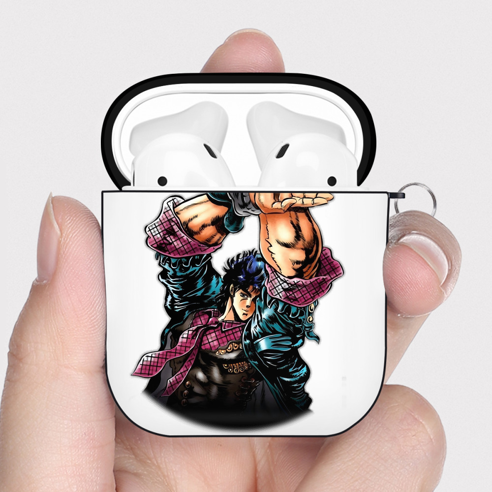 （画像用） ジョジョの奇妙な冒険 /ジョナサン?ジョースター JoJo's Bizarre Adventure Jonathan Joestar AirPods 第2世代保護ケース ハードシェル ブラック 耐衝撃・防指紋・カラビナ付き