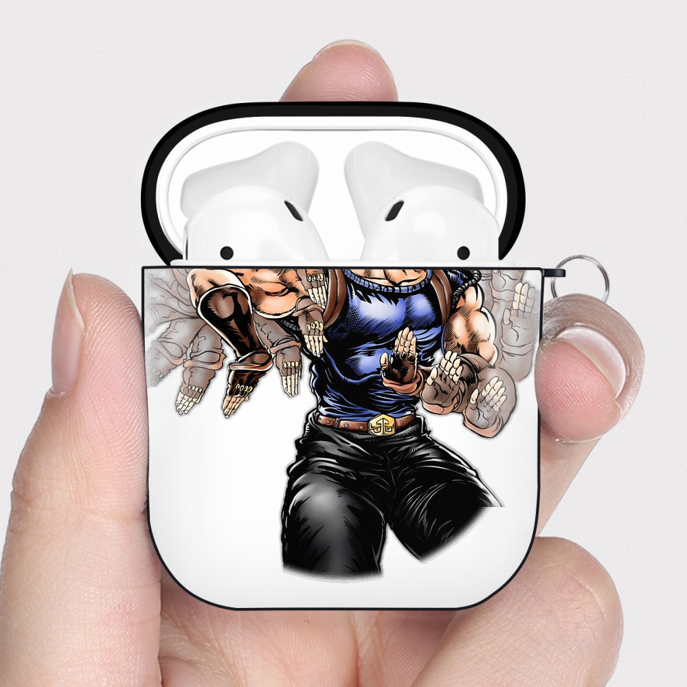（画像用） ジョジョの奇妙な冒険 /ジョナサン?ジョースター JoJo's Bizarre Adventure Jonathan Joestar AirPods 第2世代保護ケース ハードシェル ブラック 耐衝撃・防指紋・カラビナ付き