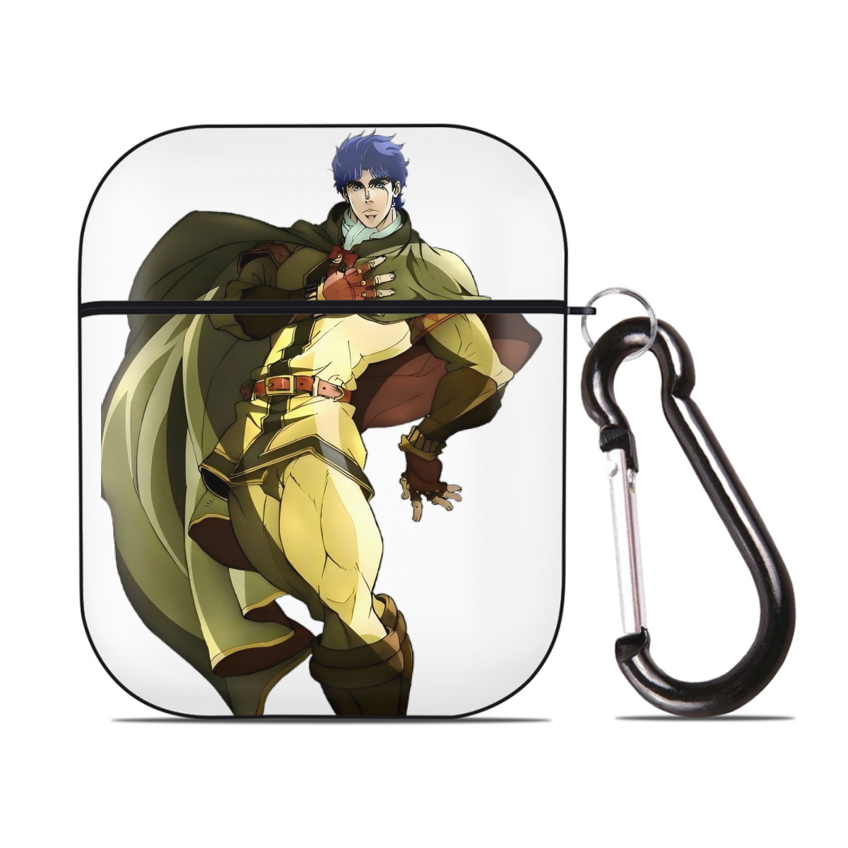 （画像用） ジョジョの奇妙な冒険 /ジョナサン?ジョースター JoJo's Bizarre Adventure Jonathan Joestar AirPods 第2世代保護ケース ハードシェル ブラック 耐衝撃・防指紋・カラビナ付き
