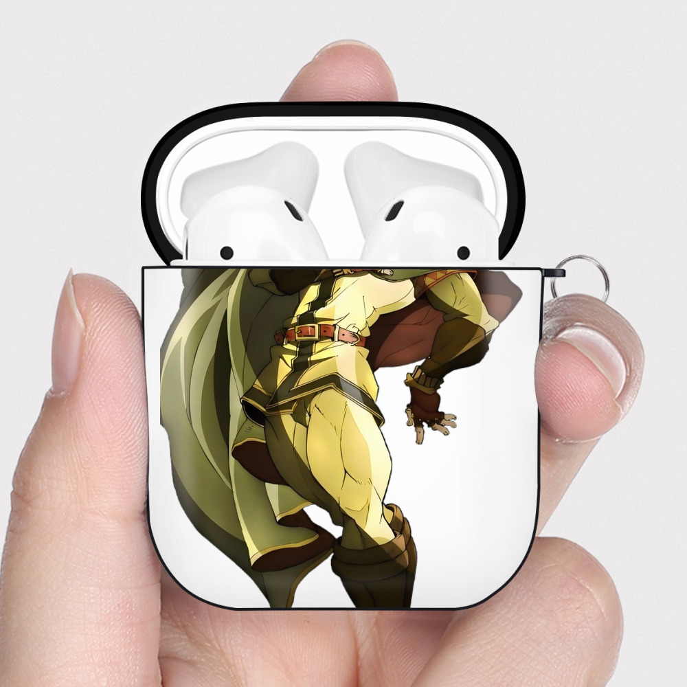 （画像用） ジョジョの奇妙な冒険 /ジョナサン?ジョースター JoJo's Bizarre Adventure Jonathan Joestar AirPods 第2世代保護ケース ハードシェル ブラック 耐衝撃・防指紋・カラビナ付き