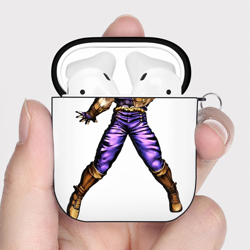（画像用） ジョジョの奇妙な冒険 /ジョナサン?ジョースター JoJo's Bizarre Adventure Jonathan Joestar AirPods 第2世代保護ケース ハードシェル ブラック 耐衝撃・防指紋・カラビナ付き