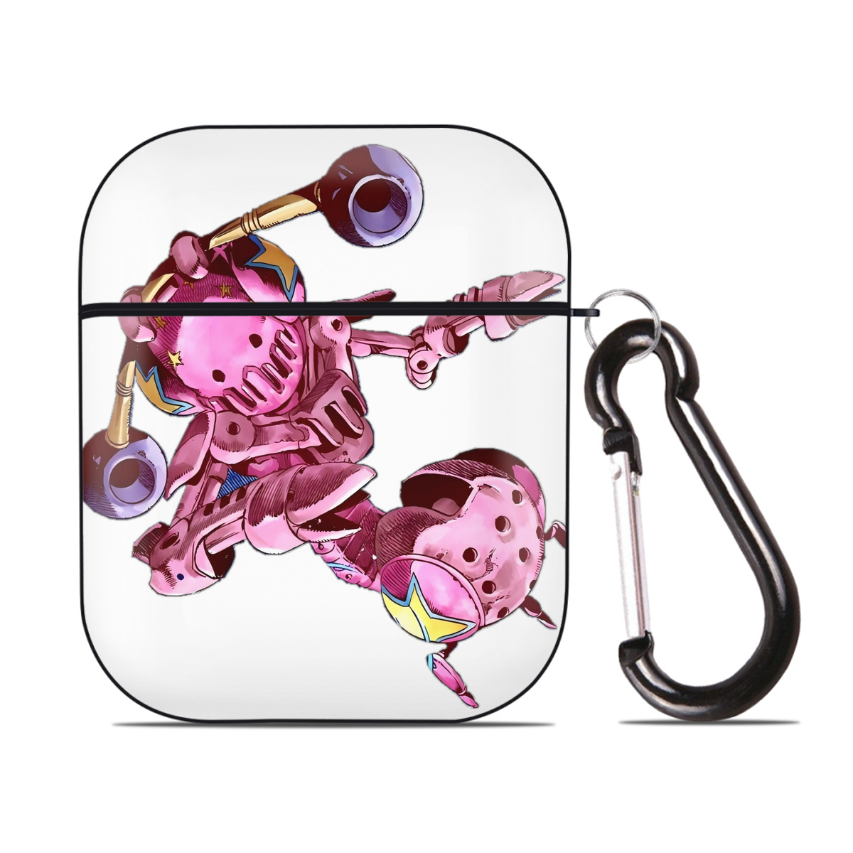 （画像用） ジョジョの奇妙な冒険 ジョナサン?ジョースター JoJo's Bizarre Adventure Jonathan Joestar AirPods 第2世代保護ケース ハードシェル ブラック 耐衝撃・防指紋・カラビナ付き