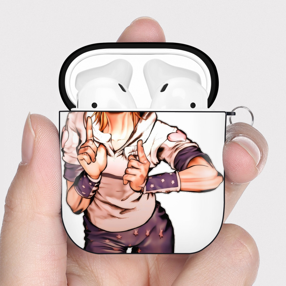 （画像用） ジョジョの奇妙な冒険 ジョナサン?ジョースター JoJo's Bizarre Adventure Jonathan Joestar AirPods 第2世代保護ケース ハードシェル ブラック 耐衝撃・防指紋・カラビナ付き