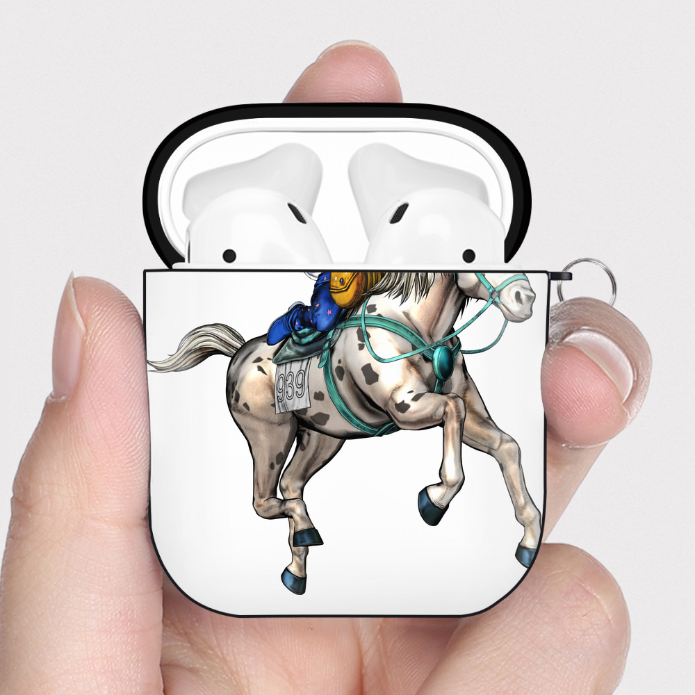 （画像用） ジョジョの奇妙な冒険 ジョナサン?ジョースター JoJo's Bizarre Adventure Jonathan Joestar AirPods 第2世代保護ケース ハードシェル ブラック 耐衝撃・防指紋・カラビナ付き