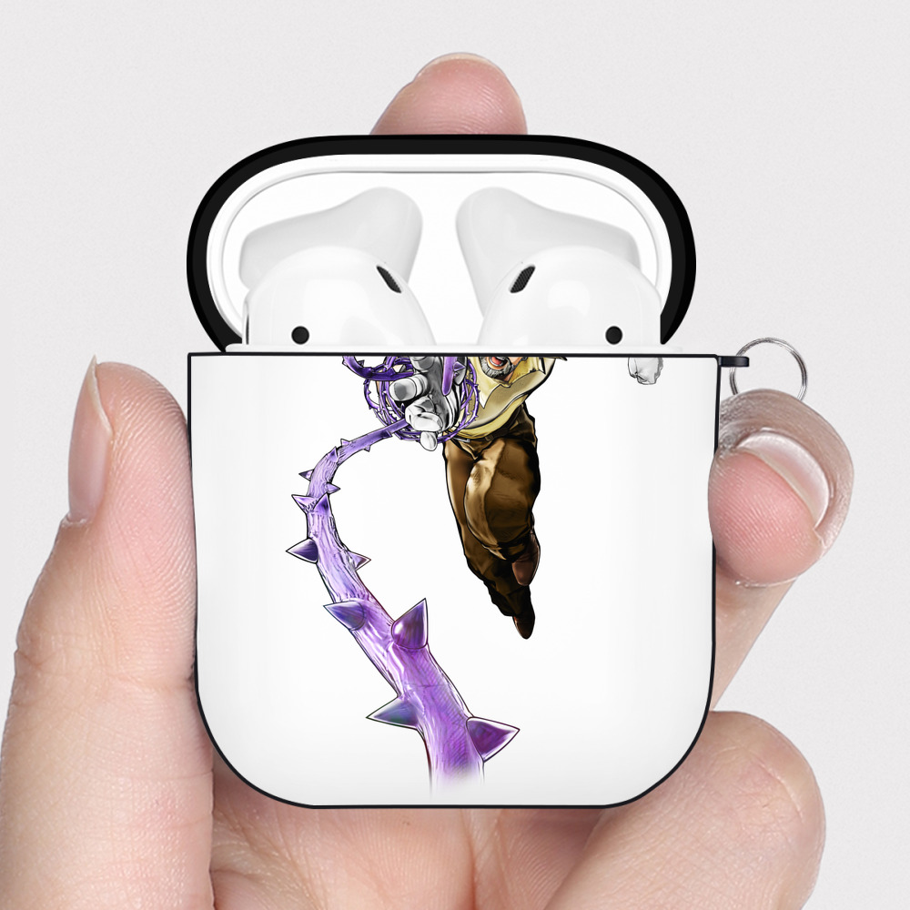 （画像用） ジョジョの奇妙な冒険 ジョセフ?ジョースター JoJo's Bizarre Adventure Joseph Joestar AirPods 第2世代保護ケース ハードシェル ブラック 耐衝撃・防指紋・カラビナ付き