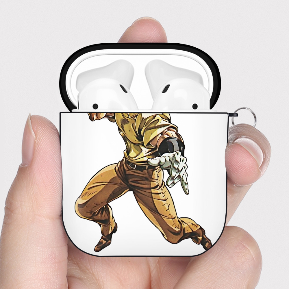 （画像用） ジョジョの奇妙な冒険 ジョセフ?ジョースター JoJo's Bizarre Adventure Joseph Joestar AirPods 第2世代保護ケース ハードシェル ブラック 耐衝撃・防指紋・カラビナ付き