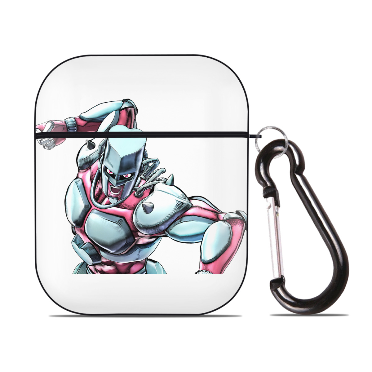 （画像用） ジョジョの奇妙な冒険 ひがしかた じょうすけ JoJo's Bizarre Adventure Higashikata Josuke AirPods 第2世代保護ケース ハードシェル ブラック 耐衝撃・防指紋・カラビナ付き