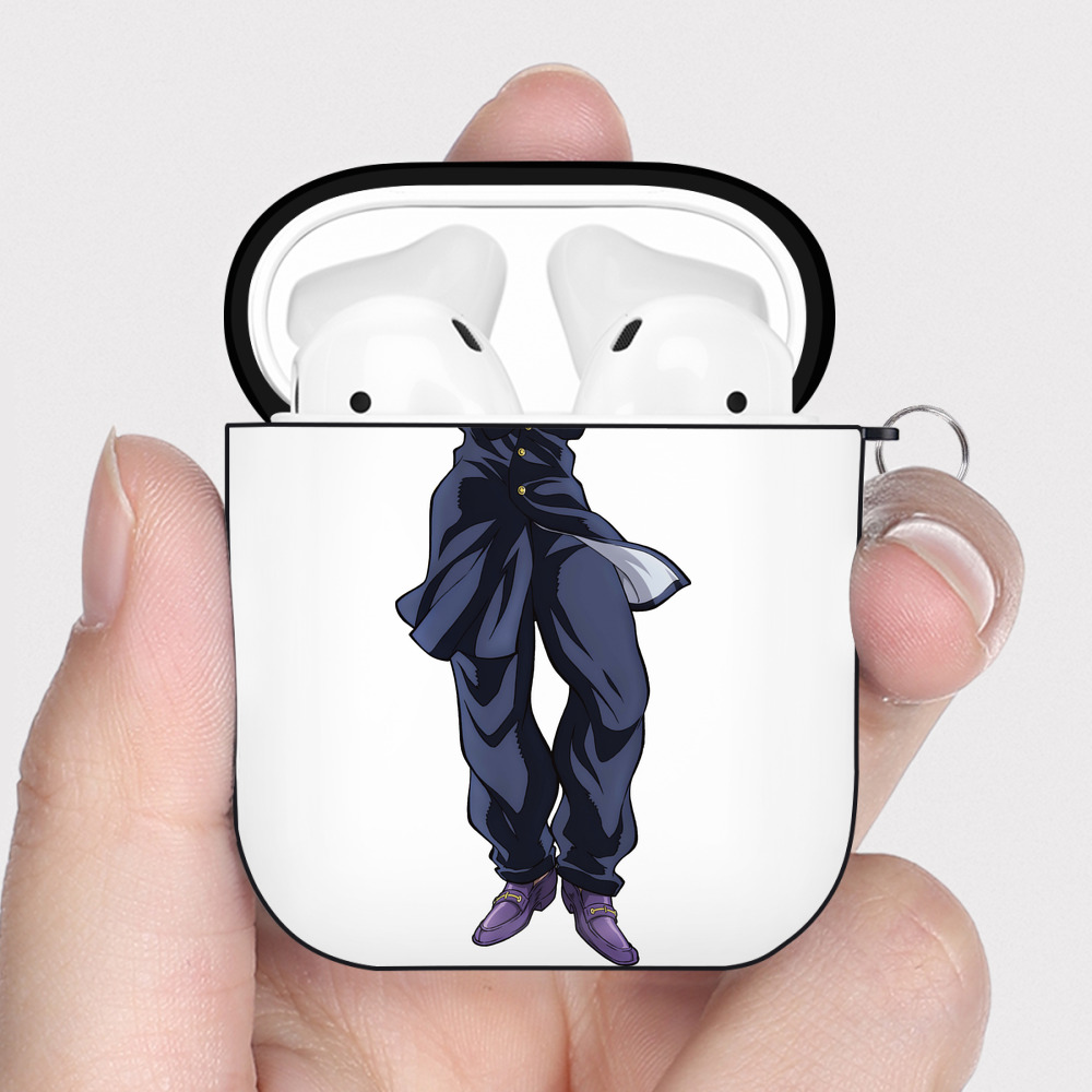（画像用） ジョジョの奇妙な冒険 ひがしかた じょうすけ JoJo's Bizarre Adventure Higashikata Josuke AirPods 第2世代保護ケース ハードシェル ブラック 耐衝撃・防指紋・カラビナ付き