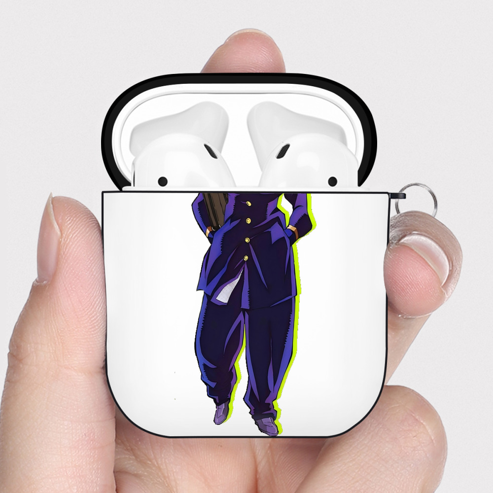 （画像用） ジョジョの奇妙な冒険 ひがしかた じょうすけ JoJo's Bizarre Adventure Higashikata Josuke AirPods 第2世代保護ケース ハードシェル ブラック 耐衝撃・防指紋・カラビナ付き
