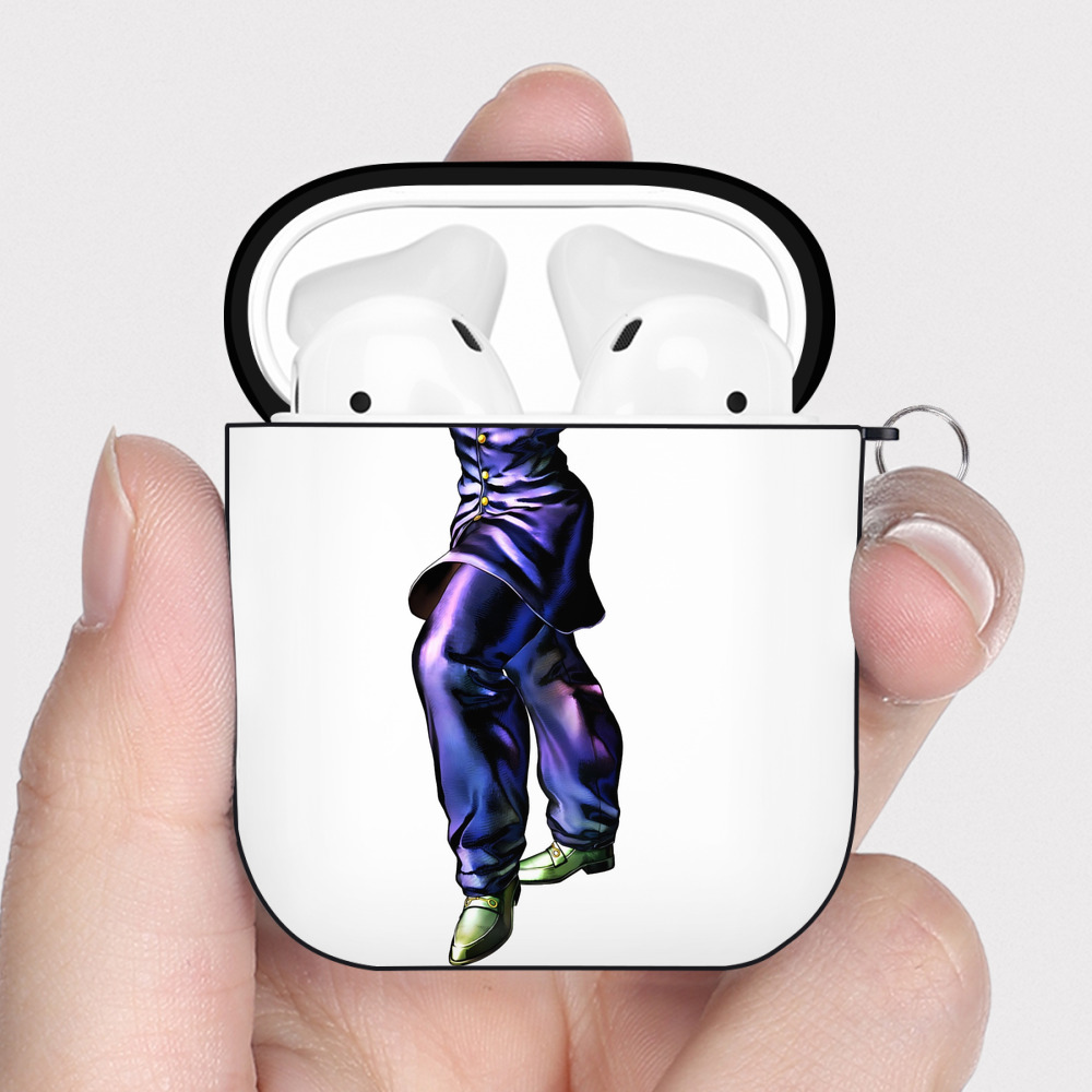 （画像用） ジョジョの奇妙な冒険 ひがしかた じょうすけ JoJo's Bizarre Adventure Higashikata Josuke AirPods 第2世代保護ケース ハードシェル ブラック 耐衝撃・防指紋・カラビナ付き