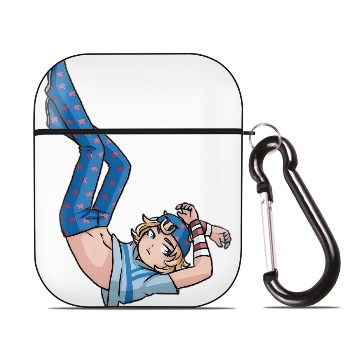 （画像用） ジョジョの奇妙な冒険 グイード?ミスタ JoJo's Bizarre Adventure Guido Mista AirPods 第2世代保護ケース ハードシェル ブラック 耐衝撃・防指紋・カラビナ付き