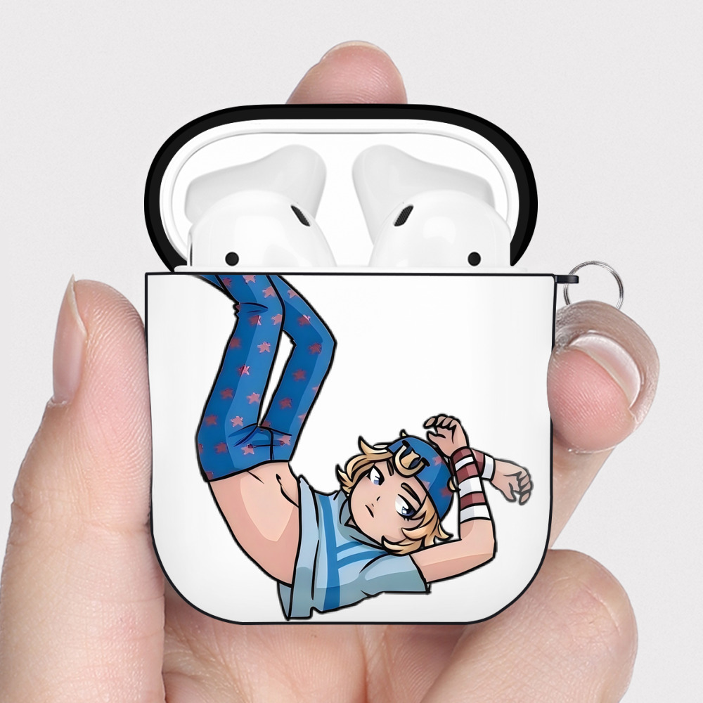 （画像用） ジョジョの奇妙な冒険 グイード?ミスタ JoJo's Bizarre Adventure Guido Mista AirPods 第2世代保護ケース ハードシェル ブラック 耐衝撃・防指紋・カラビナ付き