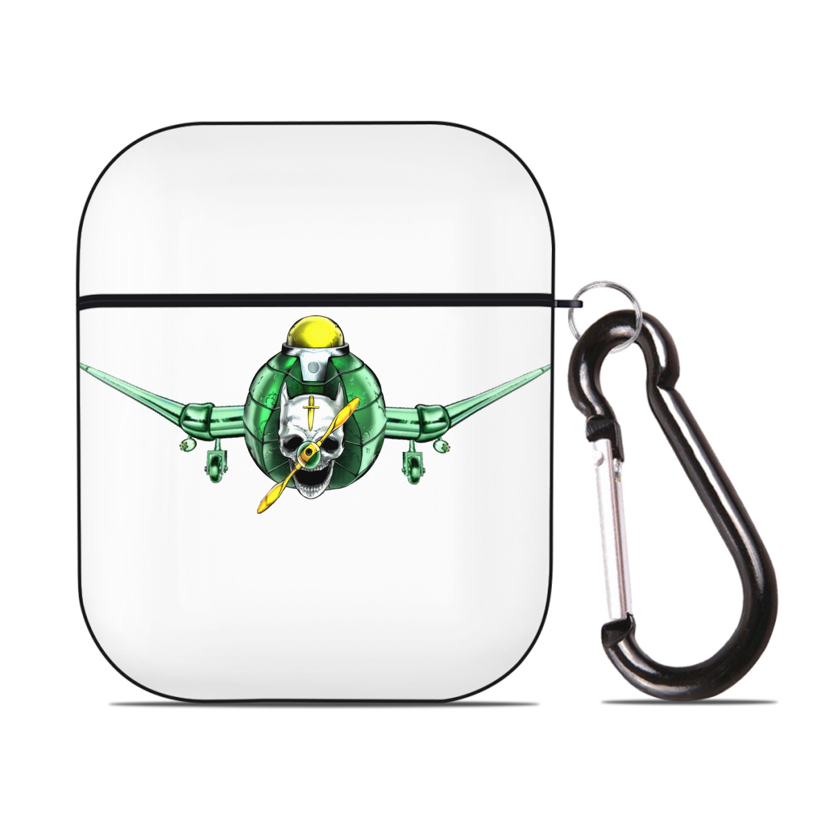 （画像用） ジョジョの奇妙な冒険 ナランチャ?ギルガ JoJo's Bizarre Adventure Narancia Ghirga AirPods 第2世代保護ケース ハードシェル ブラック 耐衝撃・防指紋・カラビナ付き