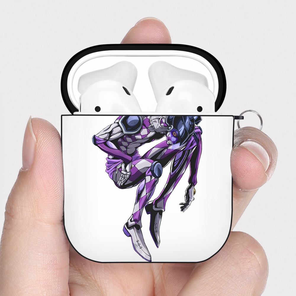 （画像用） ジョジョの奇妙な冒険 パンナコッタ?フー JoJo's Bizarre Adventure Pannacotta Fugo AirPods 第2世代保護ケース ハードシェル ブラック 耐衝撃・防指紋・カラビナ付き
