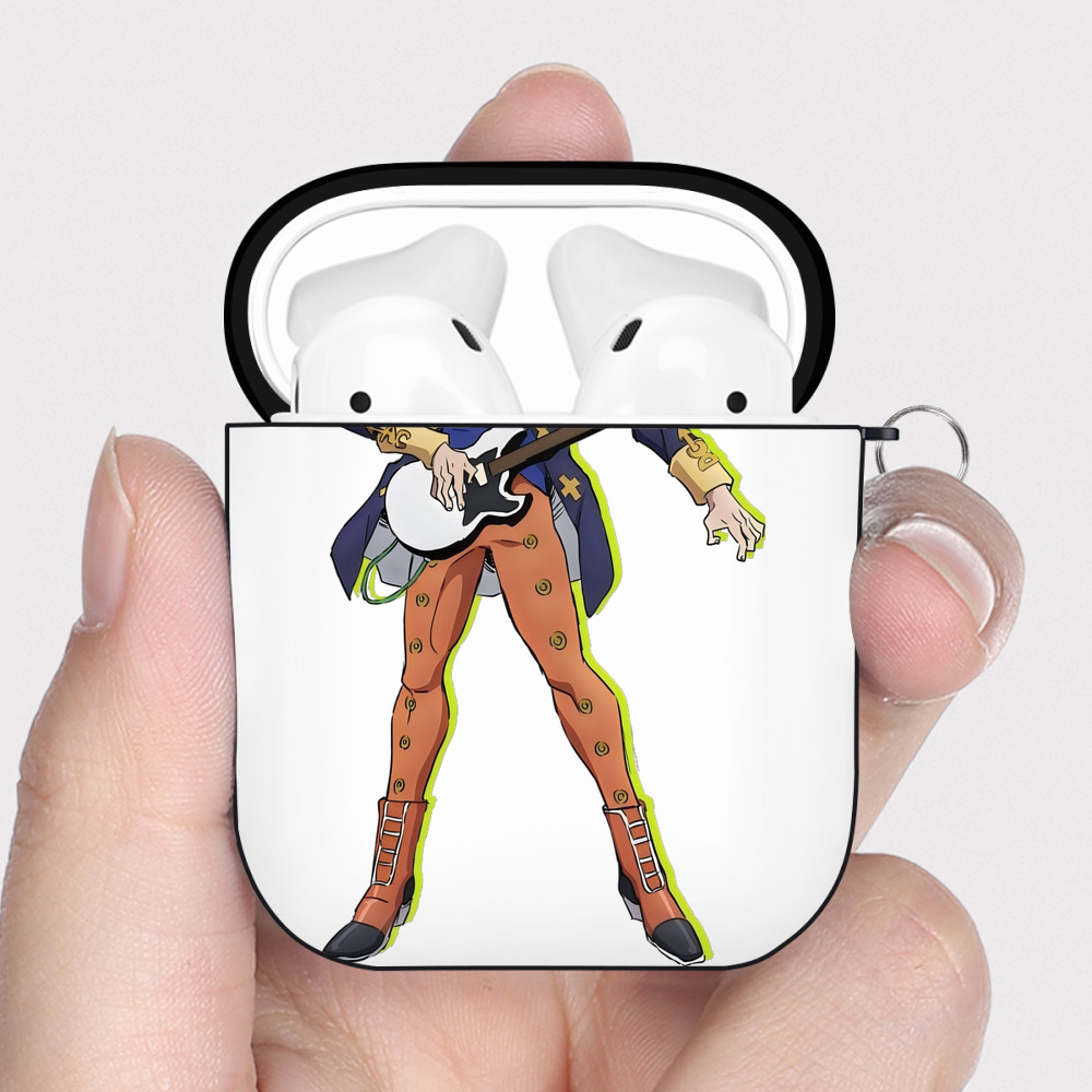 （画像用） ジョジョの奇妙な冒険 おといし あきら JoJo's Bizarre Adventure Akira Otoishi AirPods 第2世代保護ケース ハードシェル ブラック 耐衝撃・防指紋・カラビナ付き