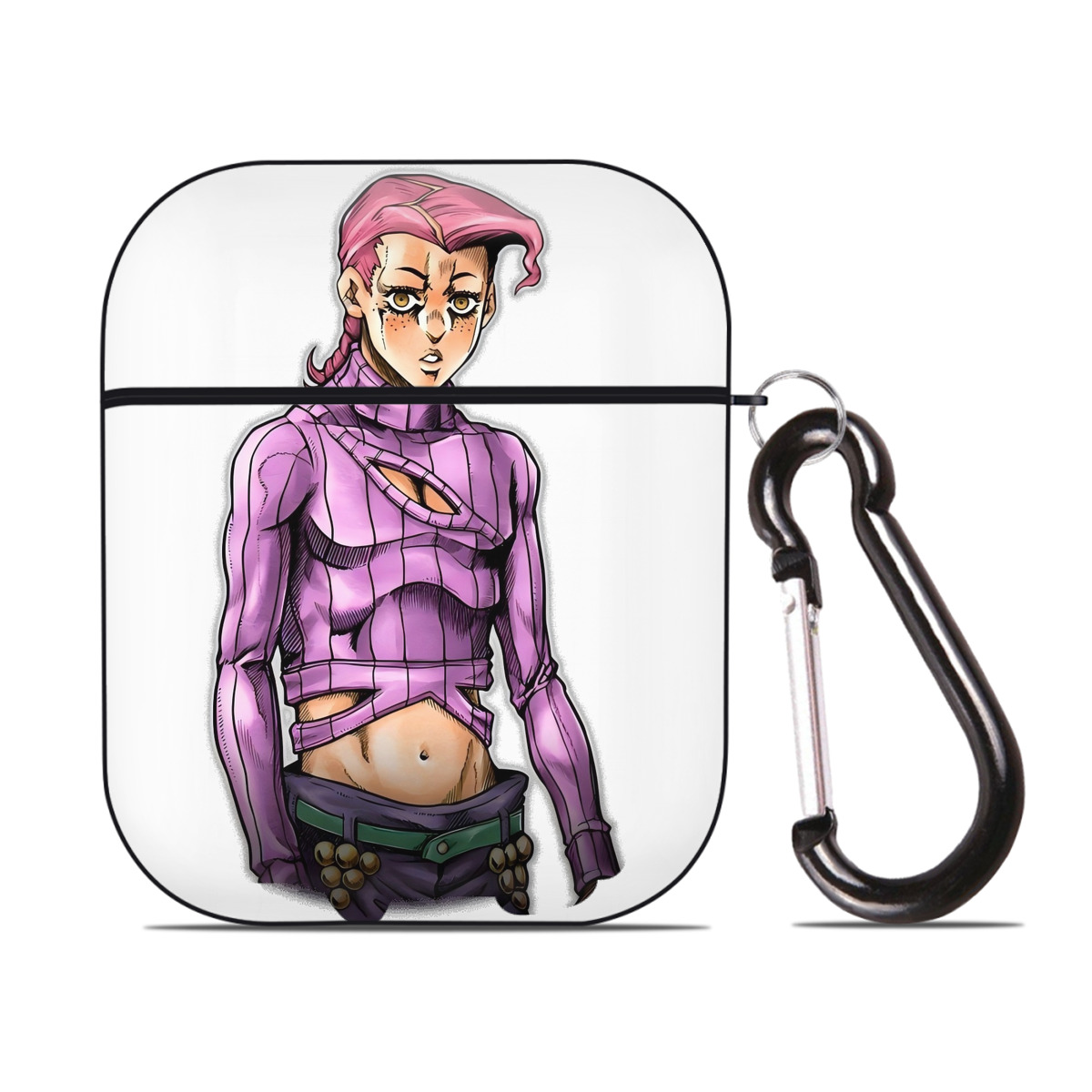 （画像用） ジョジョの奇妙な冒険 ビネガー?ドッピオ JoJo's Bizarre Adventure Vinegar Doppio AirPods 第2世代保護ケース ハードシェル ブラック 耐衝撃・防指紋・カラビナ付き