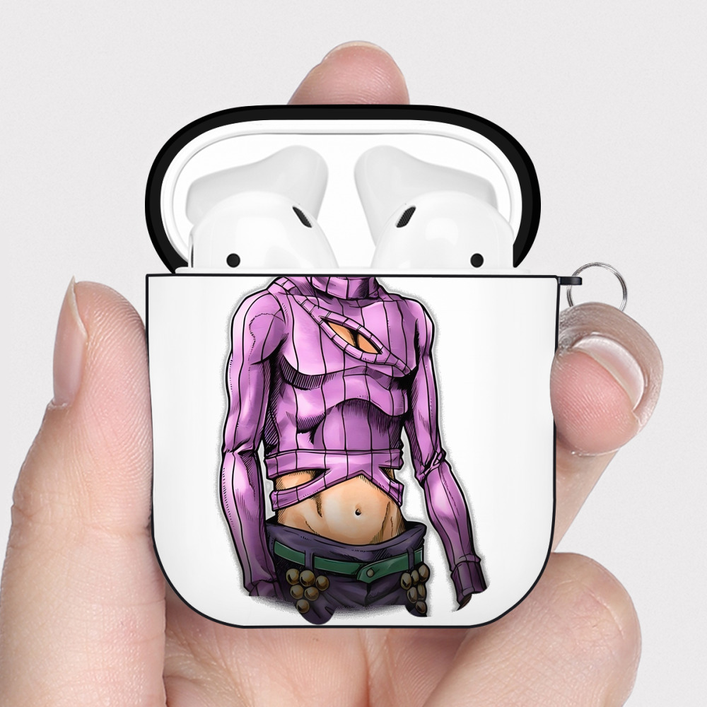 （画像用） ジョジョの奇妙な冒険 ビネガー?ドッピオ JoJo's Bizarre Adventure Vinegar Doppio AirPods 第2世代保護ケース ハードシェル ブラック 耐衝撃・防指紋・カラビナ付き