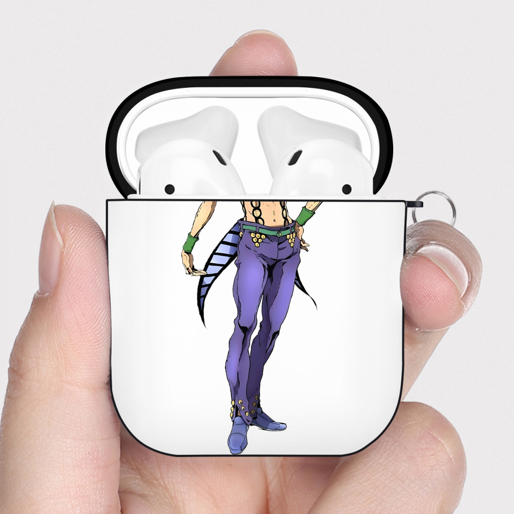 （画像用） ジョジョの奇妙な冒険 ビネガー?ドッピオ JoJo's Bizarre Adventure Vinegar Doppio AirPods 第2世代保護ケース ハードシェル ブラック 耐衝撃・防指紋・カラビナ付き