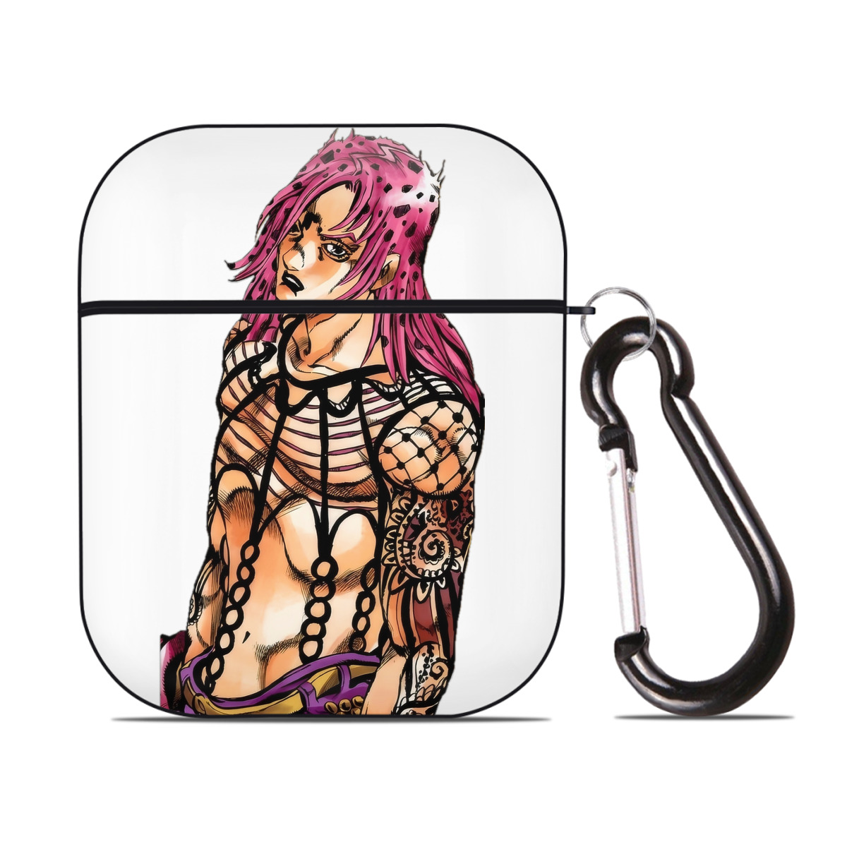 （画像用） ジョジョの奇妙な冒険 ビネガー?ドッピオ JoJo's Bizarre Adventure Vinegar Doppio AirPods 第2世代保護ケース ハードシェル ブラック 耐衝撃・防指紋・カラビナ付き